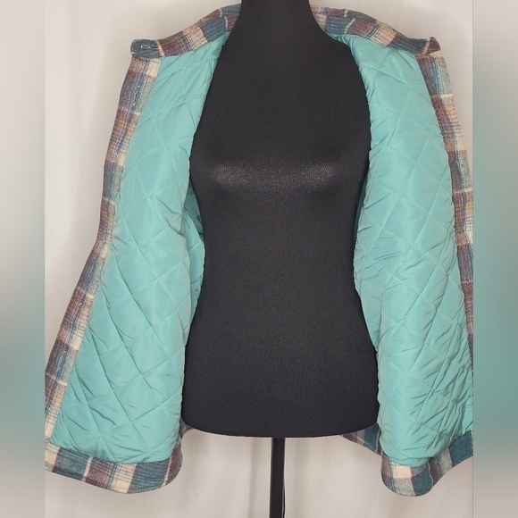 Sundance Soft Prima Plaid Flannel Wool Blend Quilted Jacket - Size PL - Picture 6 of 11